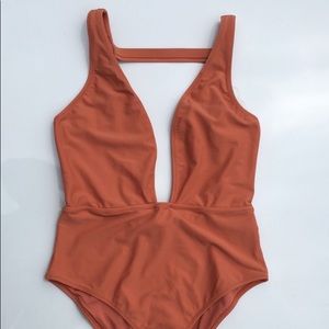 Forever 21 burn orange one-piece swimsuit